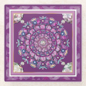 (鳥)ショウジョウコウカンチョウレッドロザース ガラスコースター (正面)