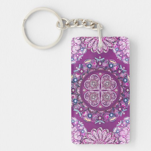 （鳥）ショウジョウコウカンチョウレッドロザース キーホルダー (正面)