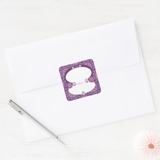 (鳥)ショウジョウコウカンチョウレッドロザース スクエアシール (封筒)