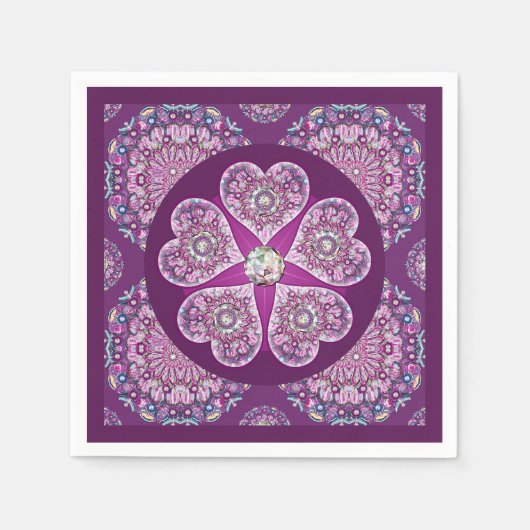 （鳥）ショウジョウコウカンチョウレッドロザース スタンダードカクテルナプキン (正面)