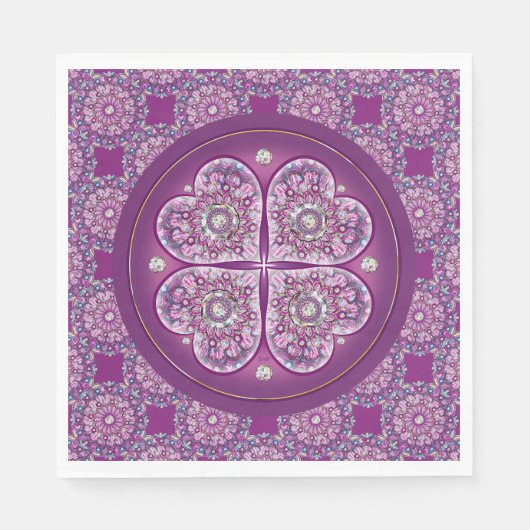 （鳥）ショウジョウコウカンチョウレッドロザース スタンダードランチョンナプキン (正面)