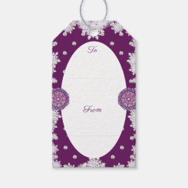 （鳥）ショウジョウコウカンチョウレッドロザース&スノーフレーク ギフトタグ