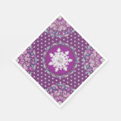 (鳥)ショウジョウコウカンチョウレッドロザース&スノーフレーク スタンダードランチョンナプキン (角)