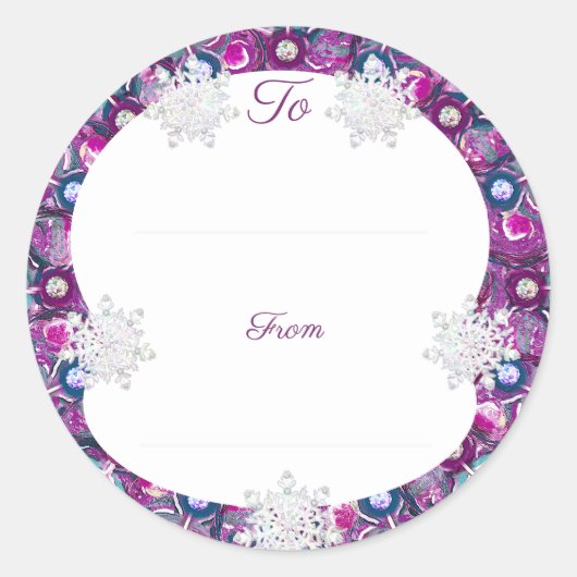 (鳥)ショウジョウコウカンチョウレッドロザース&スノーフレーク ラウンドシール (正面)