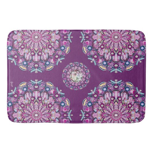 (鳥)ショウジョウコウカンチョウレッドロザース バスマット (正面)