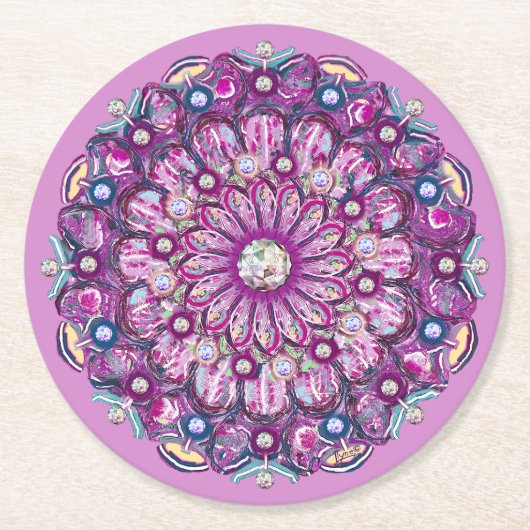 (鳥)ショウジョウコウカンチョウレッドロザース ラウンドペーパーコースター (正面)