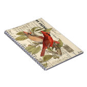 (鳥)ショウジョウコウカンチョウヴィンテージフランスのスパイラルジャーナルノートブック ノートブック (右側)