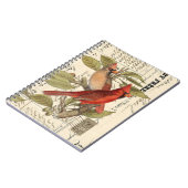 (鳥)ショウジョウコウカンチョウヴィンテージフランスのスパイラルジャーナルノートブック ノートブック (左側)