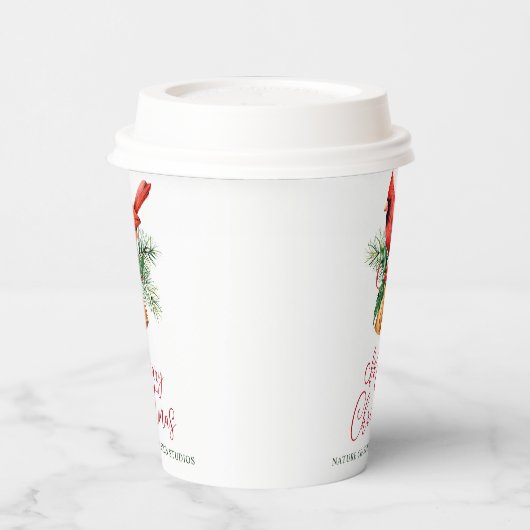 (鳥)ショウジョウコウカンチョウ会社クリスマス 紙コップ (左)