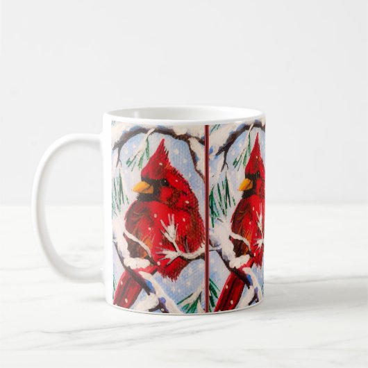 （鳥）ショウジョウコウカンチョウ入りレッドカップ コーヒーマグカップ (左)