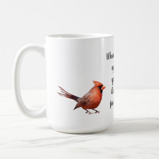 （鳥）ショウジョウコウカンチョウ写真と引用文:天国からの訪問者！ コーヒーマグカップ (左)