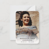 （鳥）ショウジョウコウカンチョウ写真悔やみや弔慰葬儀記念カード ノートカード (裏面)