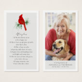 （鳥）ショウジョウコウカンチョウ写真葬儀記念カード (正面&裏面)