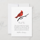 （鳥）ショウジョウコウカンチョウ写真記念悔やみや弔慰葬儀 サンキューカード (裏面)