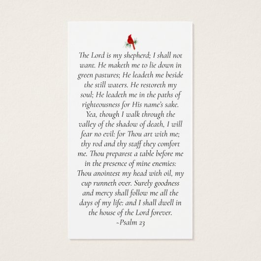 （鳥）ショウジョウコウカンチョウ写真記念祈りの言葉カード (裏面)