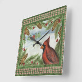 （鳥）ショウジョウコウカンチョウ壁時計 スクエア壁時計 (傾斜)