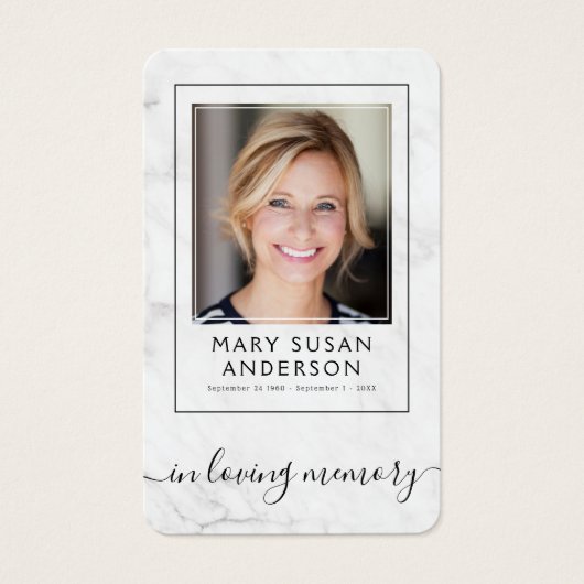 （鳥）ショウジョウコウカンチョウ大理石葬儀記念写真祈りの言葉カード (正面)