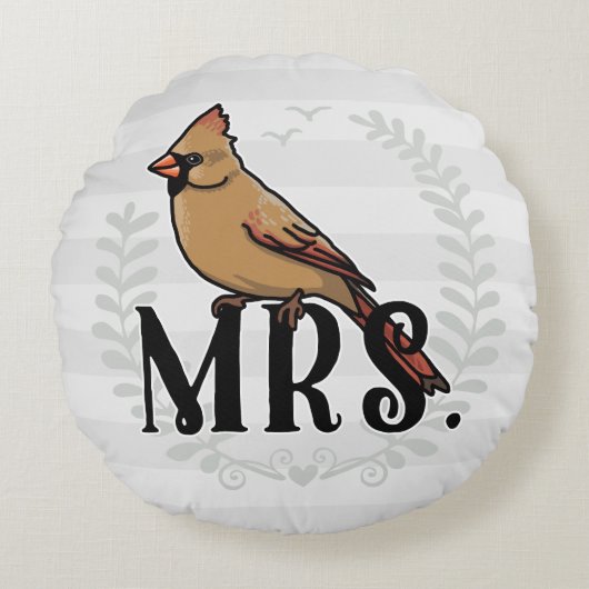 （鳥）ショウジョウコウカンチョウ夫妻 ラウンドクッション (正面)