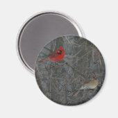 （鳥）ショウジョウコウカンチョウ対 マグネット (正面/裏面)