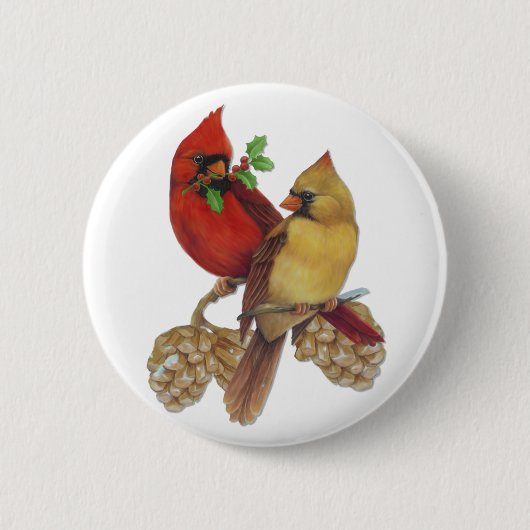 （鳥）ショウジョウコウカンチョウ対 缶バッジ (正面)