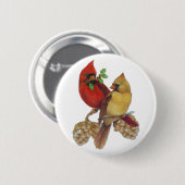 （鳥）ショウジョウコウカンチョウ対 缶バッジ (正面&裏面)