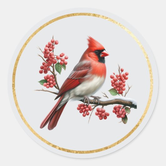 (鳥)ショウジョウコウカンチョウ封筒閉鎖シール ラウンドシール (正面)