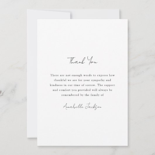 （鳥）ショウジョウコウカンチョウ引用文コラージュ写真葬儀悔やみや弔慰 サンキューカード (裏面)