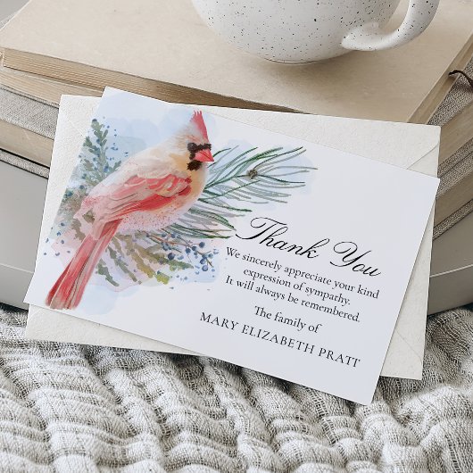 (鳥)ショウジョウコウカンチョウ悔やみや弔慰葬儀 サンキューカード
