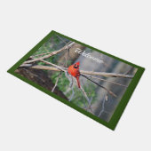 （鳥）ショウジョウコウカンチョウ春ウッド ドアマット (アングル)