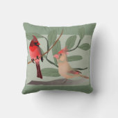 (鳥)ショウジョウコウカンチョウ枝の2羽の赤い鳥 クッション (裏面)