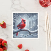 （鳥）ショウジョウコウカンチョウ歌唱（音符） スタンダードカクテルナプキン (インサイチュ)