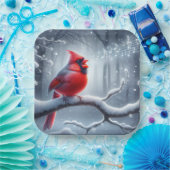 （鳥）ショウジョウコウカンチョウ歌唱（音符） ペーパープレート (パーティー)