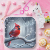 （鳥）ショウジョウコウカンチョウ歌唱（音符） ペーパープレート (パーティー)