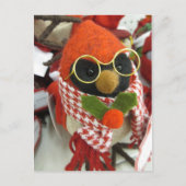 (鳥)ショウジョウコウカンチョウ着用メガネ ポストカード (正面)