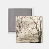 （鳥）ショウジョウコウカンチョウ磁石 マグネット (正面/裏面)