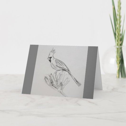 （鳥）ショウジョウコウカンチョウ空白の折りグリーティングカード カード (正面)