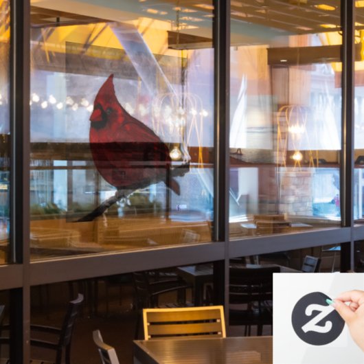 （鳥）ショウジョウコウカンチョウ窓デカール ウィンドウサイン (レストラン窓)