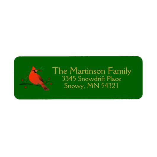 (鳥)ショウジョウコウカンチョウ素朴オンブランチウィズベリーズホリデイ ラベル (正面)