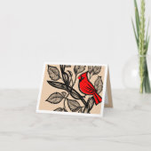 (鳥)ショウジョウコウカンチョウ葉の感謝してい葬儀用 サンキューカード (正面)