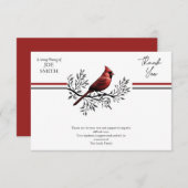 （鳥）ショウジョウコウカンチョウ葬儀記念お祝いオブ・ライフ サンキューカード (正面/裏面)