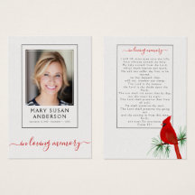 （鳥）ショウジョウコウカンチョウ葬儀記念写真祈りの言葉カード