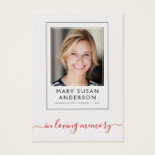 （鳥）ショウジョウコウカンチョウ葬儀記念写真祈りの言葉カード (正面)