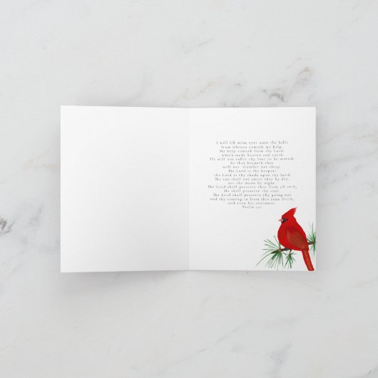 (鳥)ショウジョウコウカンチョウ葬儀記念写真祈りの言葉カード カード (内部)