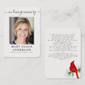 （鳥）ショウジョウコウカンチョウ葬儀記念写真祈りの言葉カード ノートカード (正面/裏面)