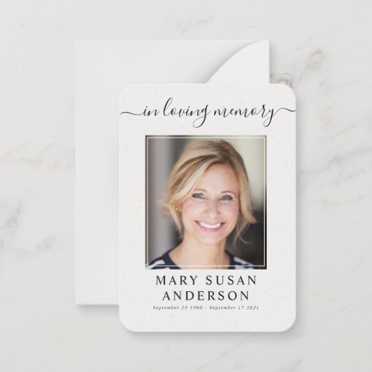 （鳥）ショウジョウコウカンチョウ葬儀記念写真祈りの言葉カード ノートカード (正面)