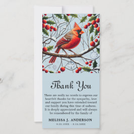 （鳥）ショウジョウコウカンチョウ葬儀記念悔やみや弔慰サンキューカード サンキューカード