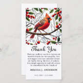 (鳥)ショウジョウコウカンチョウ葬儀記念悔やみや弔慰サンキューカード サンキューカード (正面/裏面)