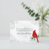 （鳥）ショウジョウコウカンチョウ葬儀記念悔やみや弔慰 サンキューカード (スタンド正面)