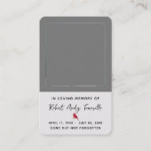 （鳥）ショウジョウコウカンチョウ葬儀記念祈りの言葉フォトカード 名刺 (正面)