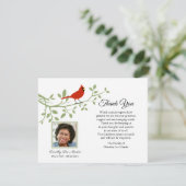 （鳥）ショウジョウコウカンチョウ葬礼フォトノートカード サンキューカード (スタンド正面)